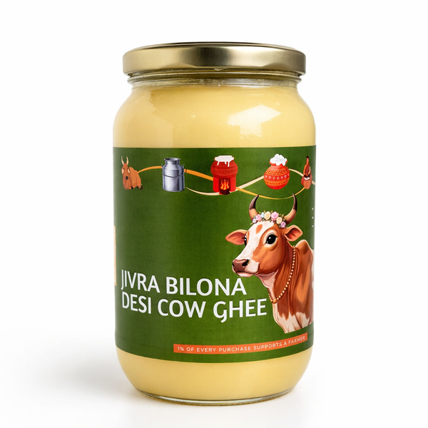 House of Jivra Desi Cow Ghee – Traditional Bilona Method | Hand-Churned | A2 Style Cultured Ghee | 100% Pure
